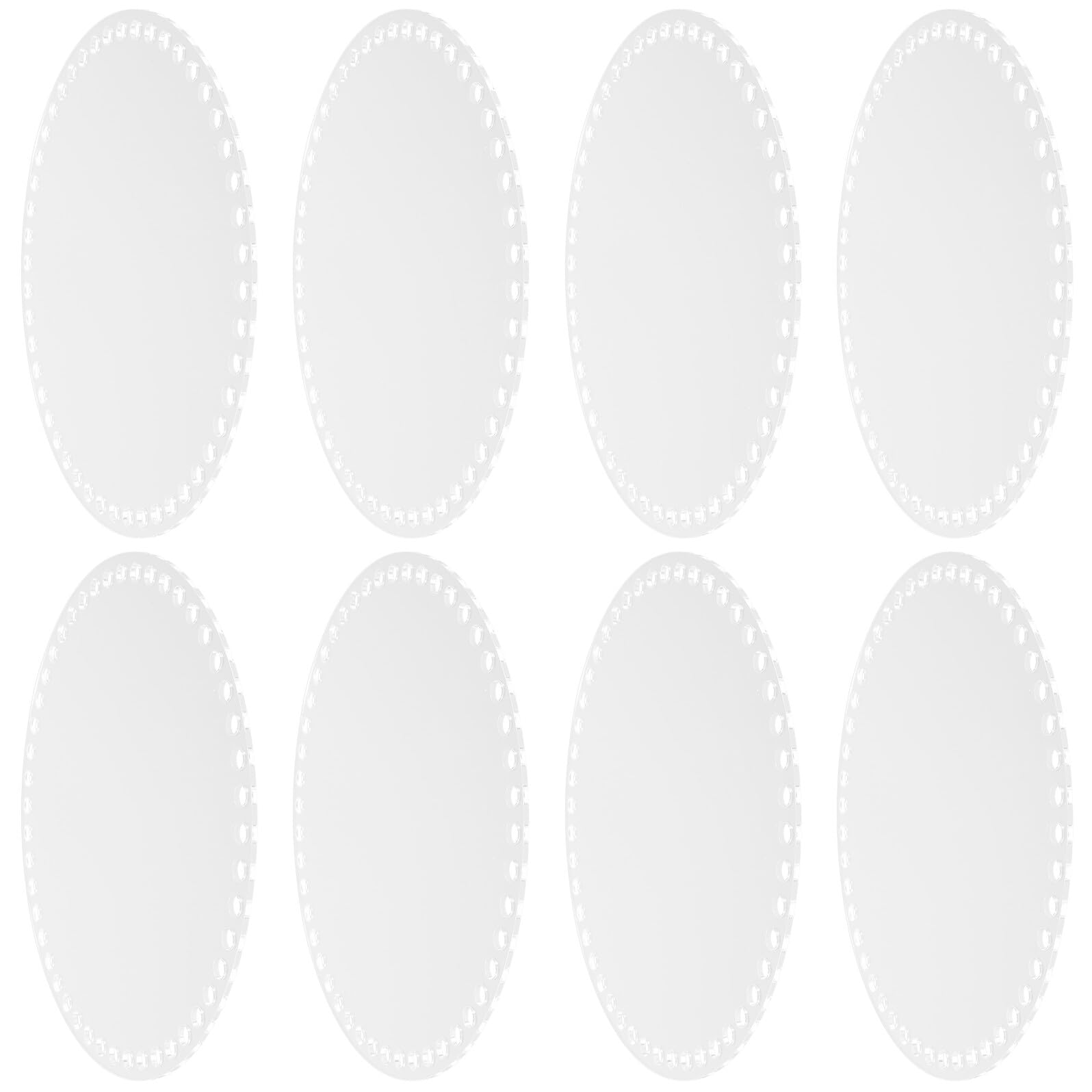 Fond de panier au crochet acrylique 18cm base rectangulaire transparente accessoire couture 8pcs