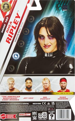 Mattel WWE Rhea Ripley Action Figure, Main Event Series #153 6-inch Collectible with 10 Articulation Points & Life-Like Look - image 6