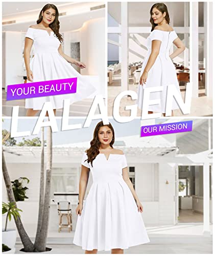 Lalagen Women's Plus Size Vintage 1950S Party Cocktail Wedding Swing Midi Dress White Xxl #TOP4