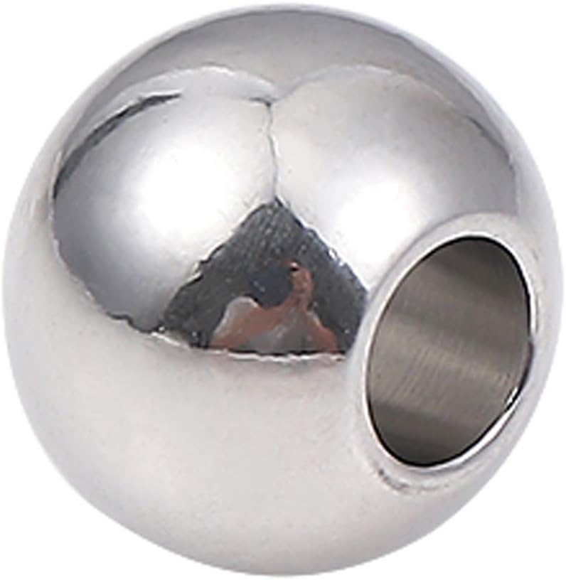 Stainless Steel Spacer Beads 8x6mm Round Loose Charm Caps Beads for DIY Jewelry Making 50pcs with 3mm Hole