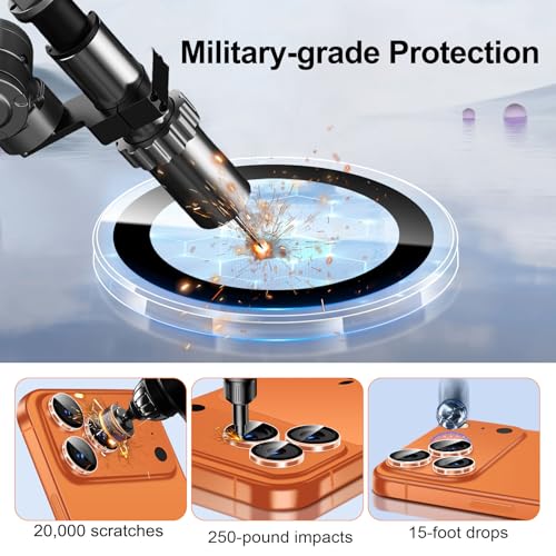 Protection camera iPhone 16 Pro évite les fissures d'objectif grâce au verre trempé 9H+ - 2