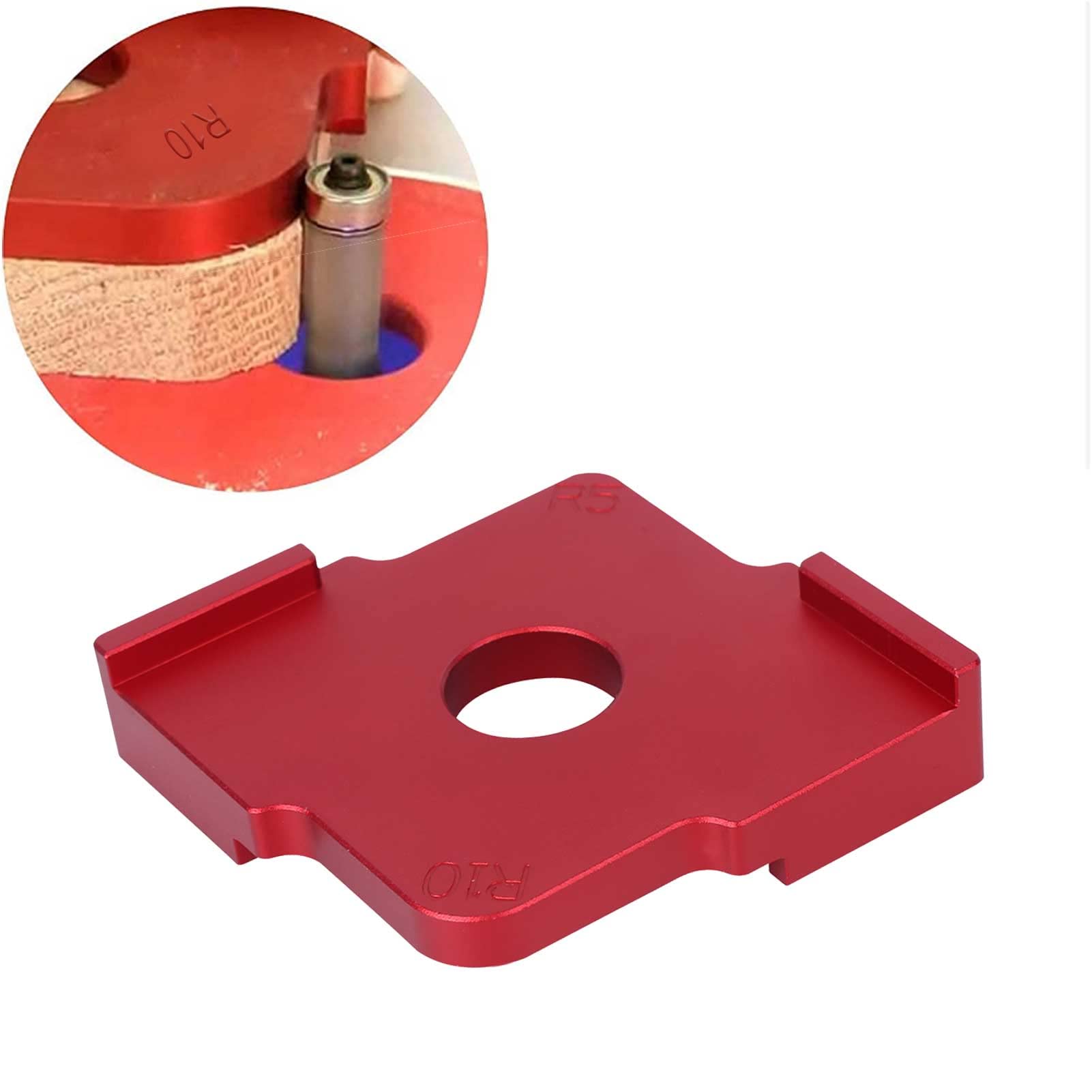 Radius Quick-Jig hoekmal, ronde hoek boogsjabloon, aluminium Radius mal freesmal, halve filet snelle locator R10-R30, rood