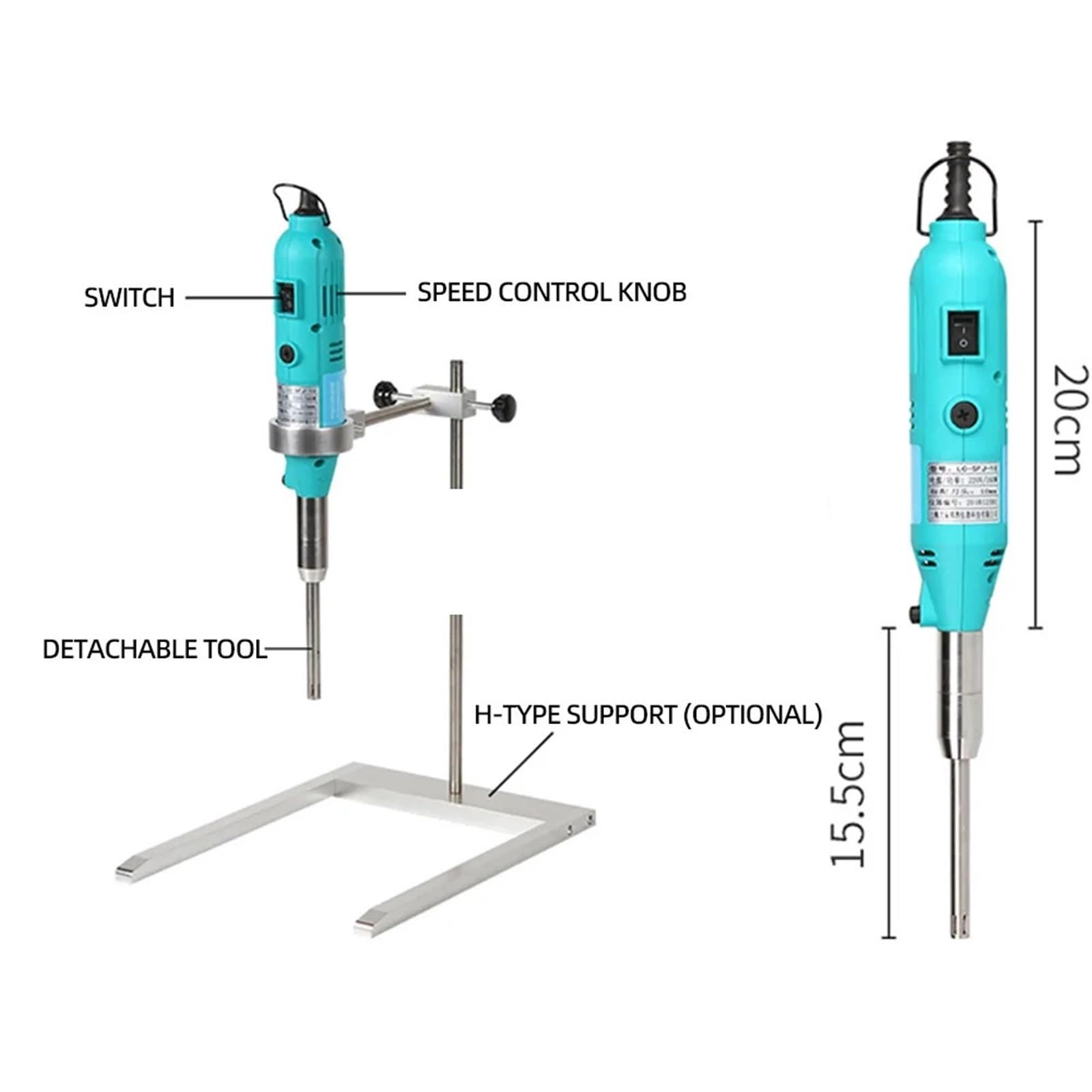 Ultraschall-Homogenisator, einstellbare Geschwindigkeit, Mischer, 2–250 ml, 35000 U/min, Laborschermaschine für effektives Dispergieren und Mischen von Proben