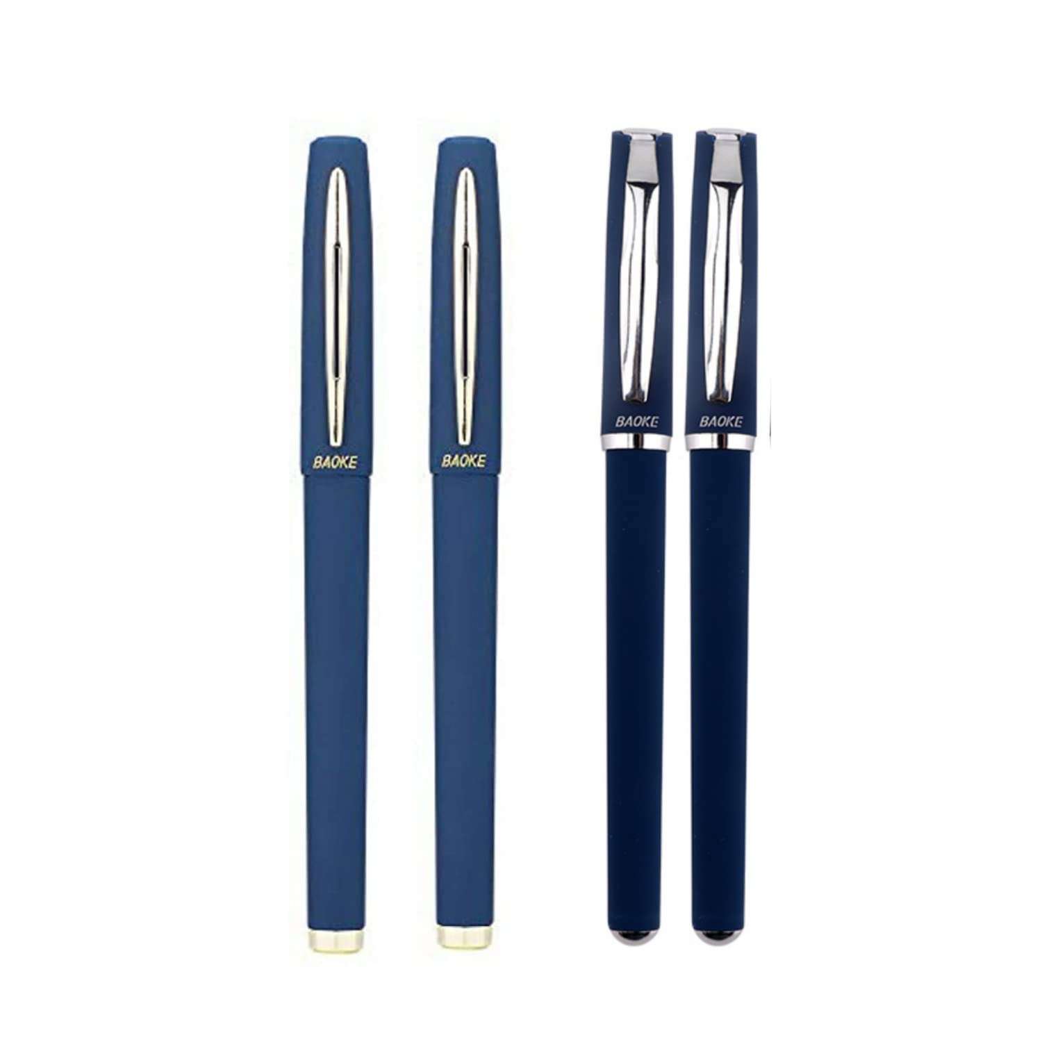 Baoke 1.00mm Smooth Gel Pen (2 BLUE Pen + 2 BLUE Refill)