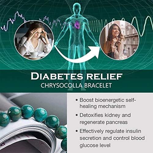 image for Wanyi Diabetes Relief Chrysocolla Bracelet 8mm Smooth Polished Round S