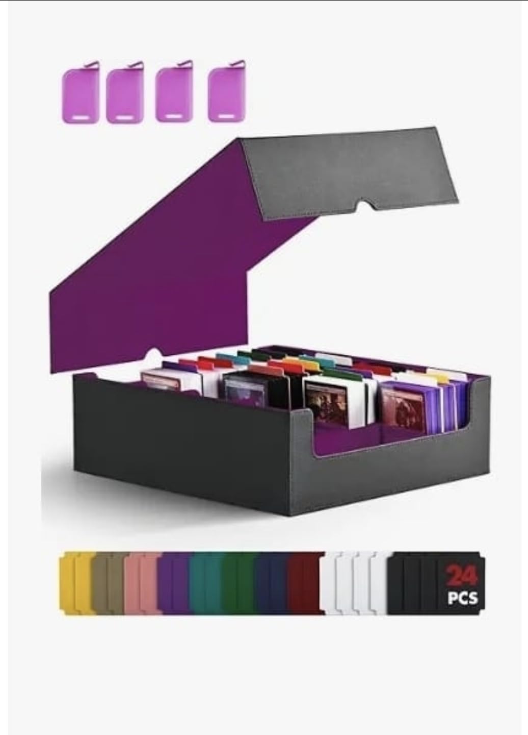 Caja de Almacenamiento para Cartas TCG y LCG, Organizador de Mazos Estándar, capacidad 2400 cartas