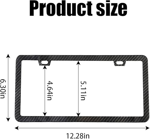 Miniatura 8 de AICEL Marco de matrícula de fibra de carbono, paquete de 2 cubiertas universales de acero inoxidable de EE. UU., soporte de soporte para placa de