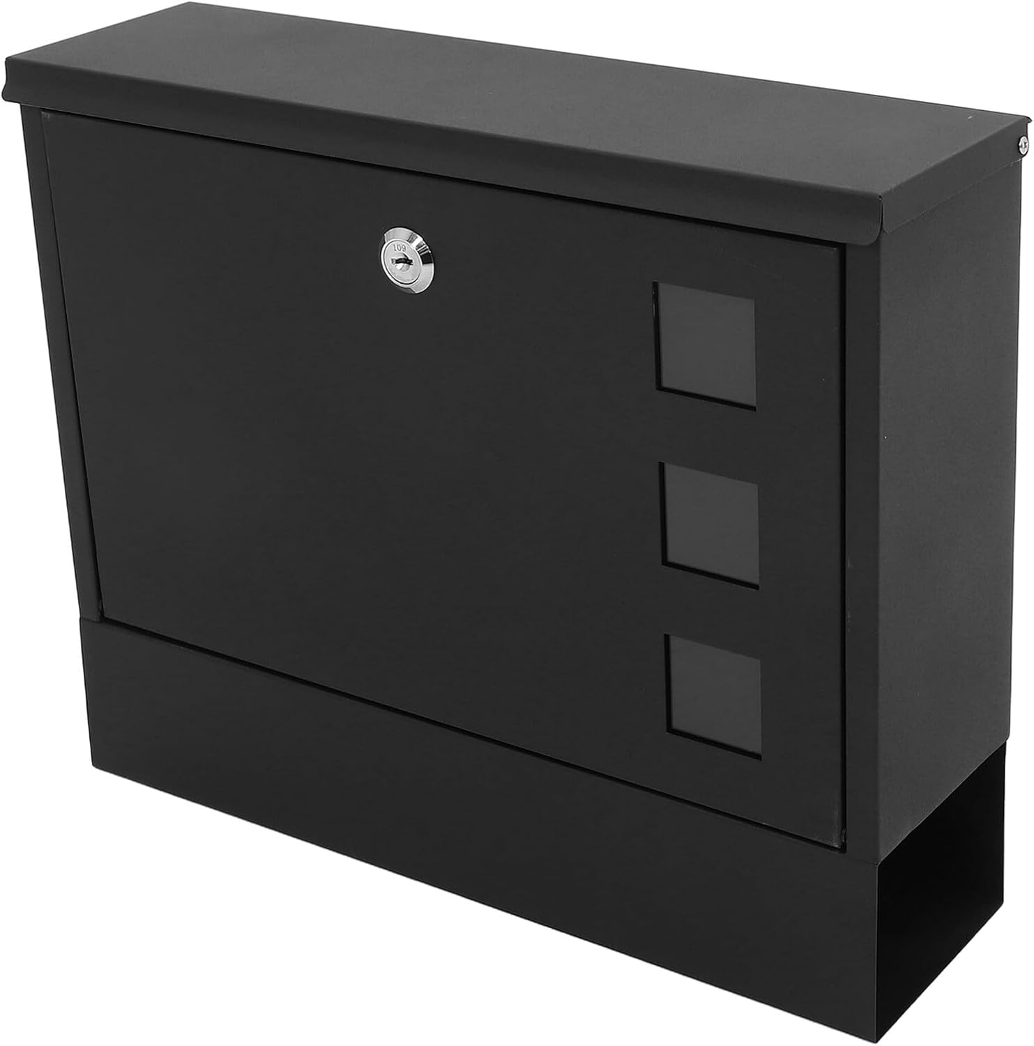 DOITOOL Large Outdoor Lockable Wall-Mount Mailbox with Key Lock Vintage Metal Mailbox for Safe Residential Mail Collection 36x30x9.5cm