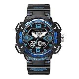 Forrader Orologi da uomo, orologi digitali da uomo, orologio militare con quadrante grande, multifunzione, impermeabile, sportivo, orologio da polso LED elettronico con sveglia e cronometro, 8076 nero