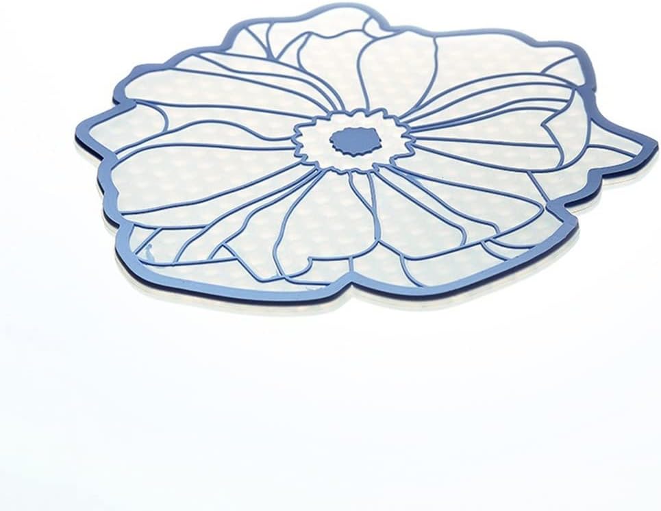 PVC Flower Shaped Dining Mat Tableware Bowl Pad Cartoon Water Coasters Four Leaves Insulation(D)