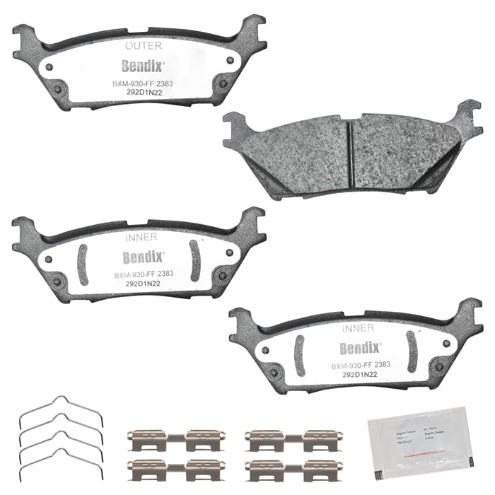Image of Bendix Fleet Metlok MKD2383FM Semi-Metallic Rear Brake Pads for Ford Expedition 2024-2023, F-150 2023-2021, F-150 Lightning 2022, Lincoln Navigator 2024-2023