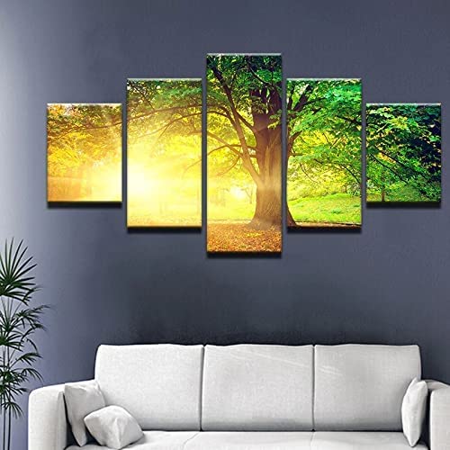 Peinture sur toile lever de soleil 150x80 cm grand format avec cadre premium