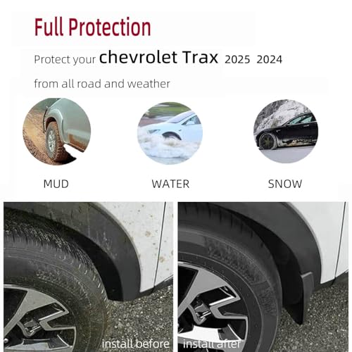 Image of Mud Flaps Kit Compatible with Chevy Trax 2025 2024 Accessories Mud Splash Guard Mud Flap Front and Rear 4pcs