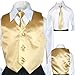 Classic Fashion Boy Suit Party Formal Wedding Colors Satin Vest & Necktie SM-4T (Medium, Mustard)