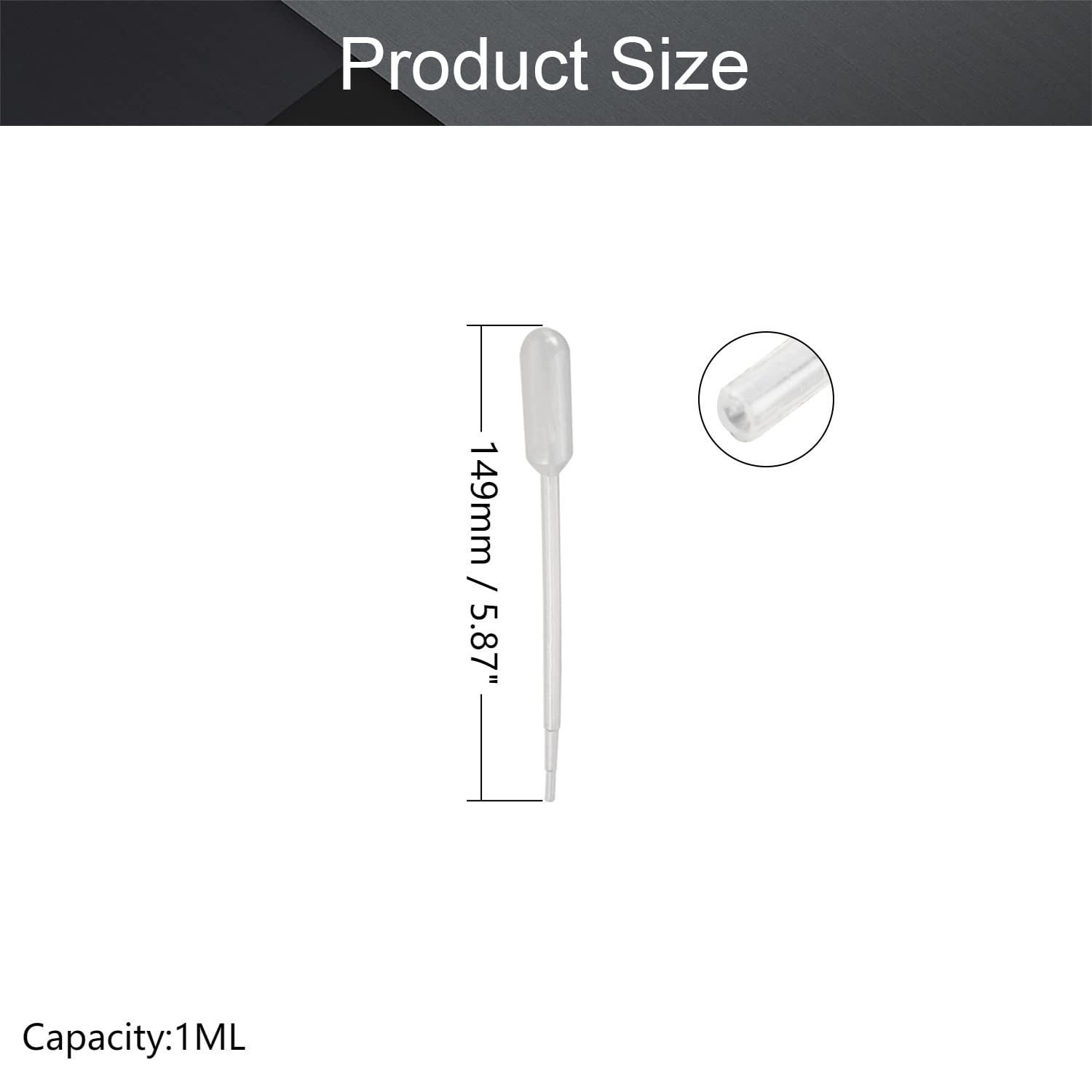 Othmro 300Pcs 1ml Disposable Plastic Transfer Pipettes,Calibrated Dropper Clear Pipettes Liquid Dropper Suitable for Ear Eye Essential Oils Makeup, Science Laboratory, DIY Art 149mm Length