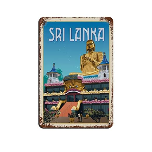 AZOLID Plaque en métal humoristique Sri Lanka - Pour voyage, bar, café, maison, chambre, cadeau - 30 x 20 cm