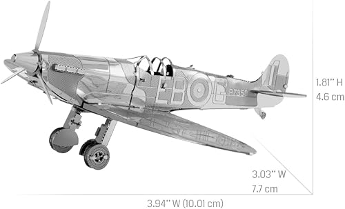 Miniatura 2 de Metal Earth Supermarine Spitfire 3D Kit de modelo de metal con pinzas Fascinaciones