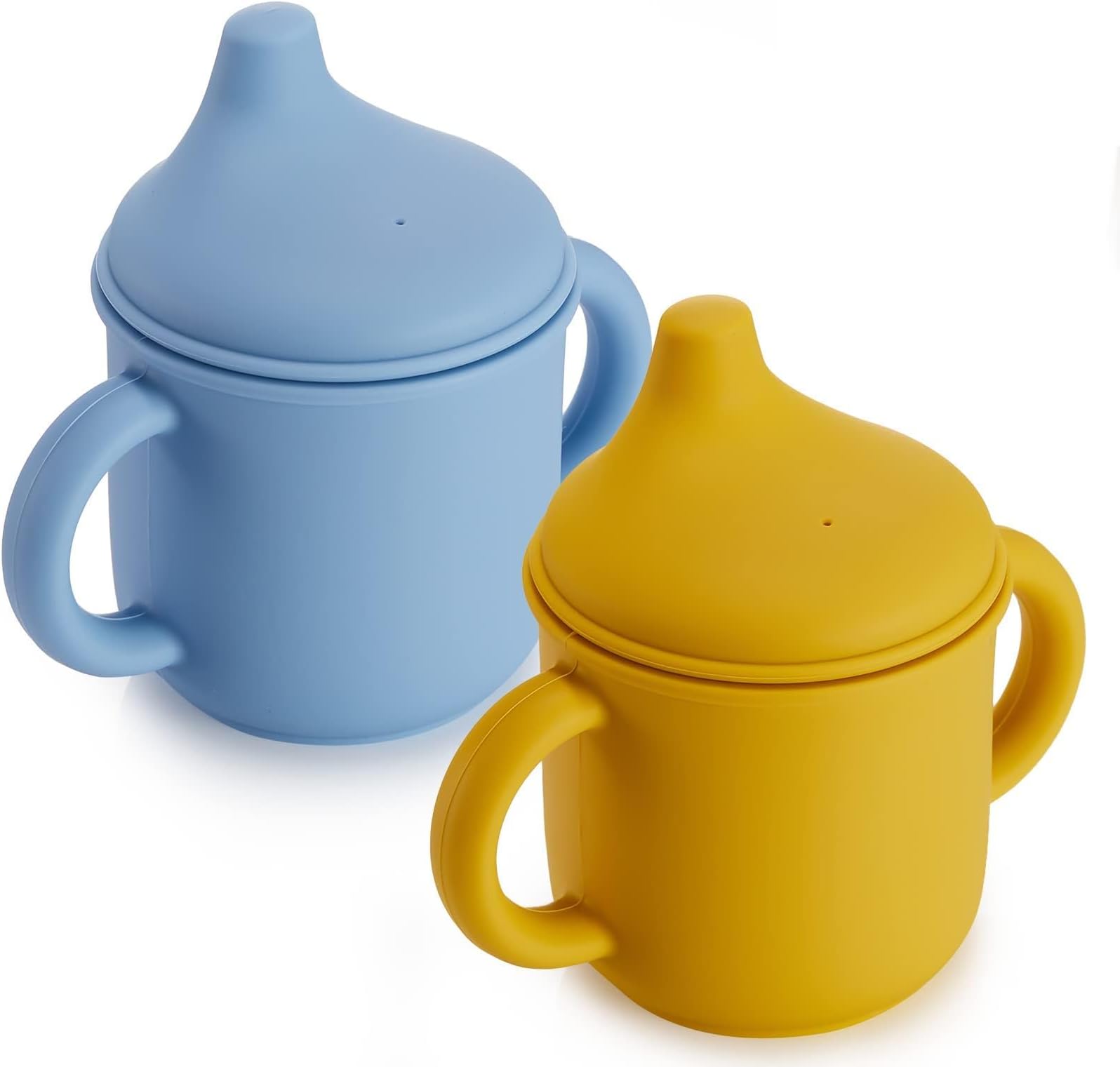 NALACAL Silicone Sippy Cup, Training Cup for Baby 6 months, Two Handle Learner Cup for Toddlers, Sippy Cups for Baby 6 MonthsSilicone Sippy Cups For BabiesHandles and Spout Lid Easy Grip(2 Pieces )