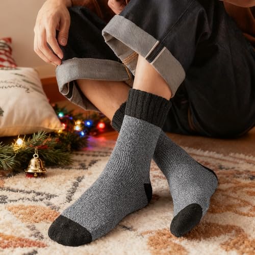 Miniatura 2 de Hocerlu Calcetines Termicos Hombre, 5 Pares Gruesos Lana Invierno, Ideal Para Regalos Trekking Deportes, Cómodo Y Transpirable, Talla 39-45