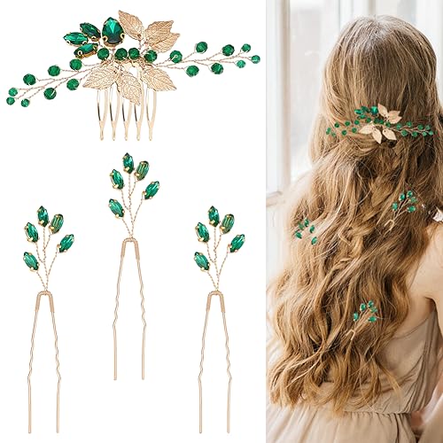 PLIGREAT 4 pz Fermagli per Capelli in Cristallo