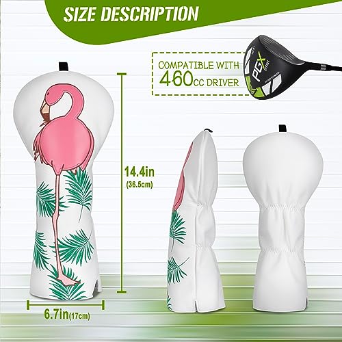 Craftsman Golf Leather Driver Head Covers for Golf Clubs for Your Choice Gift for Golfer (Flamingo), choose, For Driver Club - Image 4