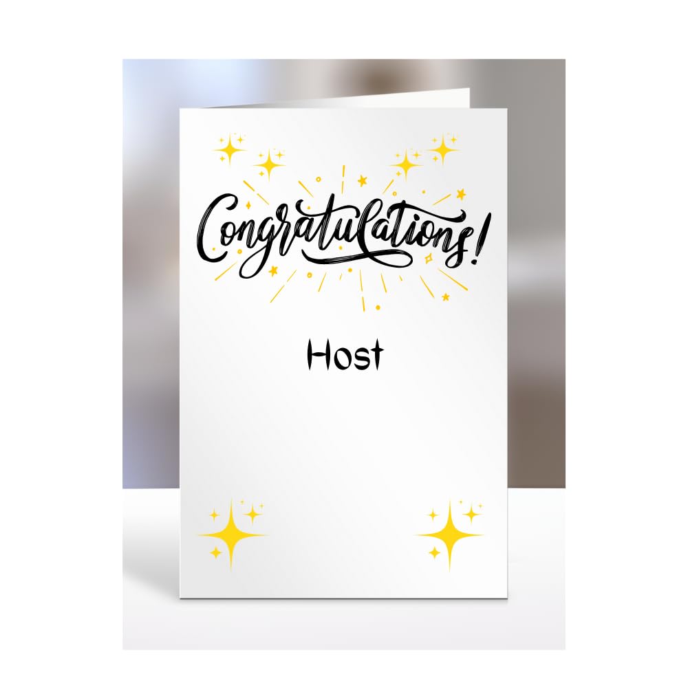 Congratulations Host card, gifts for men, women, colleagues, boss, manager, son, daughter, grandson, presents for christmas, A5-243b_90 — image 1