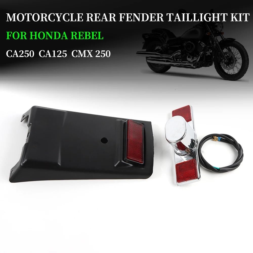 Kotflügel Motorrad Hinten ABS Kunststoff Fender Bremse Rücklicht Kit Fit Für Honda Rebel CA250 125 CMX250