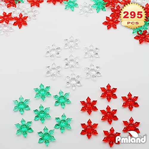image for PMLAND Winter Acrylic Clear Christmas Color Snowflake Ornaments and Ta