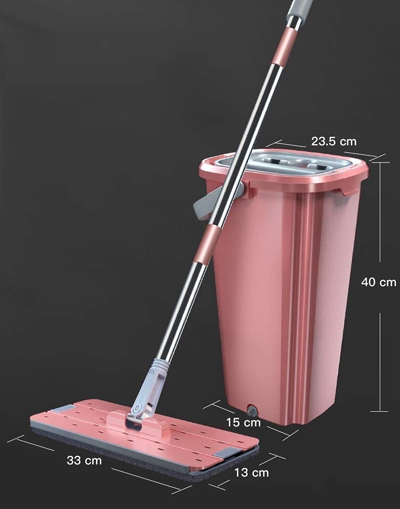 Mop Mop Flat Mop Bucket Set Sistema pulizia pavimento Rotazione 360 gradi Mop antipolvere autopulenti umido e secco Panni lavabili riutilizzabili legno duro Piastrelle in laminato Pareti in legno Vin