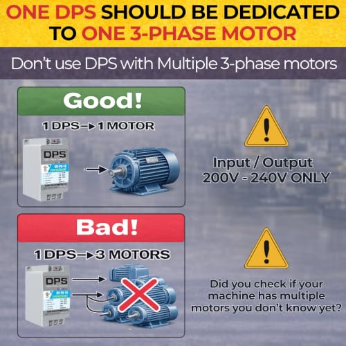 Image of DPS 10HP MY-PS-10 Used for 7.5HP(5.5kW) 23A Motor, Single to 3 Phase Converter, 1 DPS Must Be Used for 1 Motor Only, Input /Output 200-240V, UL Listed