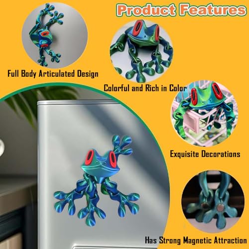 Imán Decorativo de Rana 3D para Refrigerador Azul miniatura 6