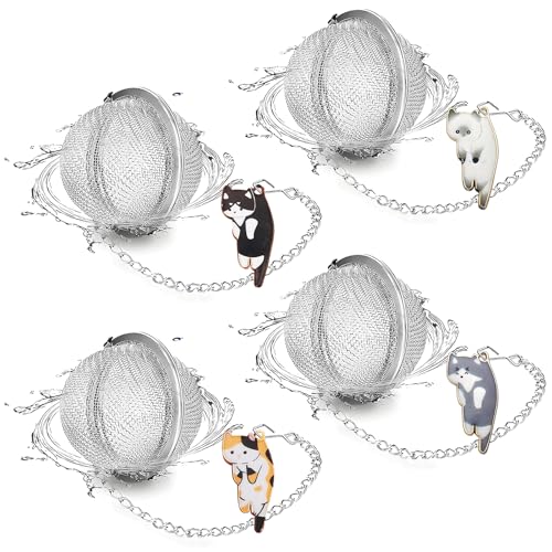PUSCOBSY 4-Pack Cat Charm Tea Infusers
