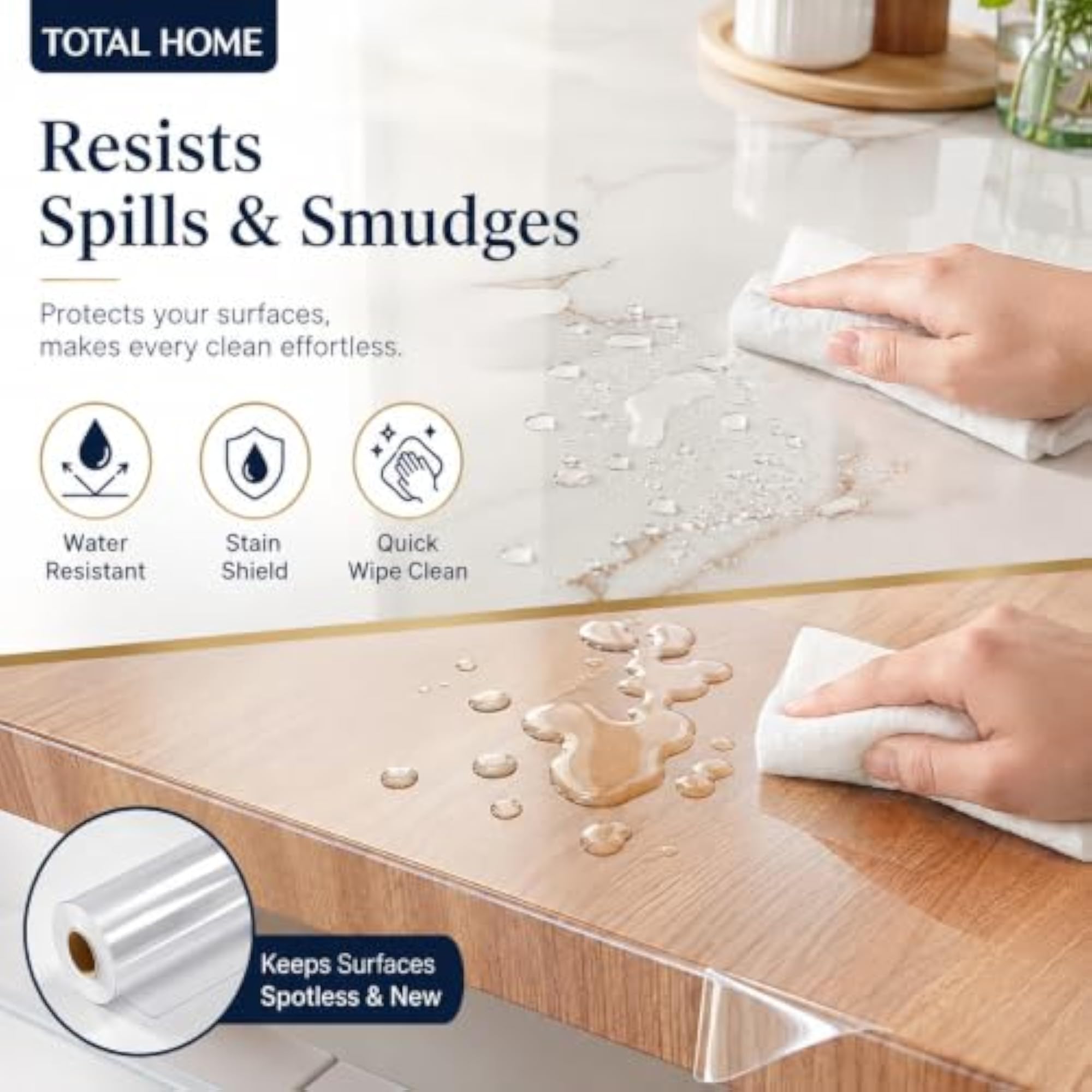 Table Protector Film, Self Adhesive Vinyl for Furniture