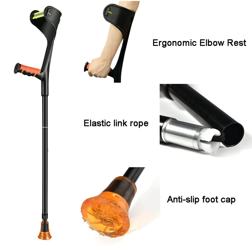 Muletas para Adultos, Muletas Ajustables para Hombre/Mujer, Muletas Plegables de Aluminio para Caminar con Puños, Aptas para Ancianos, Cojos (Size : 1 Count)