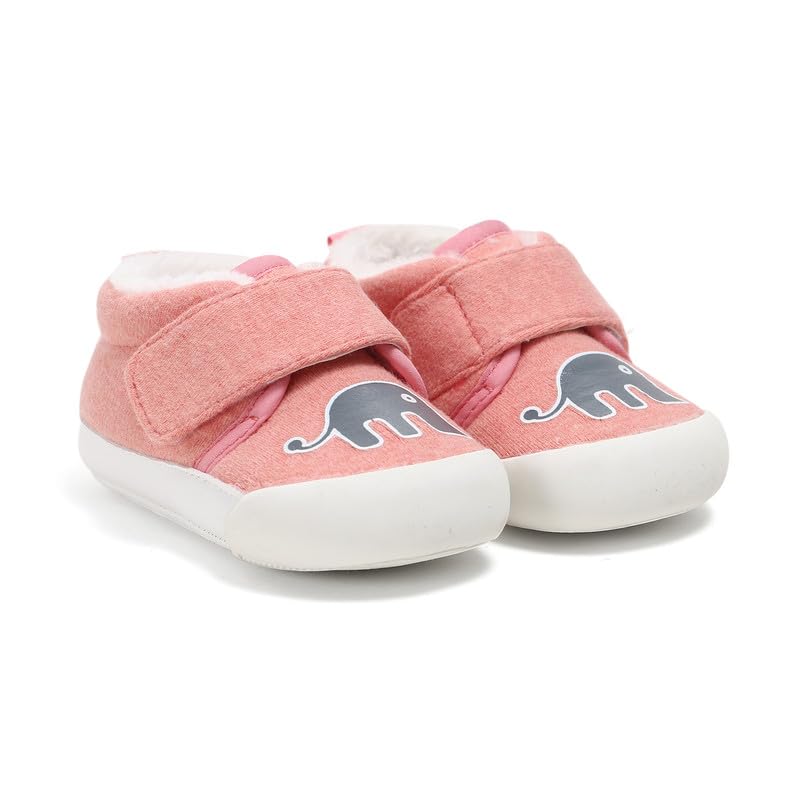 TopiBaaz Unisex Kids Casual Shoes for Baby Boys Girls Anti Skid Running Sneaker Booties for Active Kids Cotton Slip On Shoe (Peach 0-3M) (B0D8T86BNR) Amazon Price History, Amazon Price Tracker