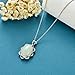 JKR Oval Jade Necklace Sterling Silver Jade Pendant Necklace Jewelry Birthday Mother's Day Gifts for Mom Women Her Wife Girls