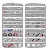 EEEKit 80 Tasche Organizzatore Di Gioielli Sospeso, Supporto Per Porta Gioielli Bifacciale Con Cerniera Gancio, Organizzatore Di Gioielli Da Parete Armadio, Gancio Per Orecchini Collane Bracciali