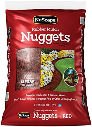 NS8RD Ground Cover, Rubber Nuggets, Red, 0.8-Cu. Ft. - Quantity 65