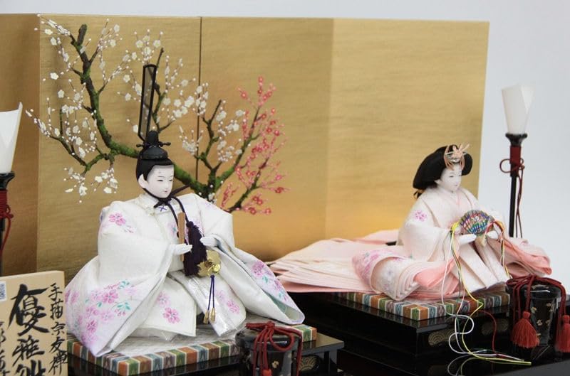 京雛　親王 雛人形親王平飾り 尊正 優雅雛 十一番 手描京友禅 hn268