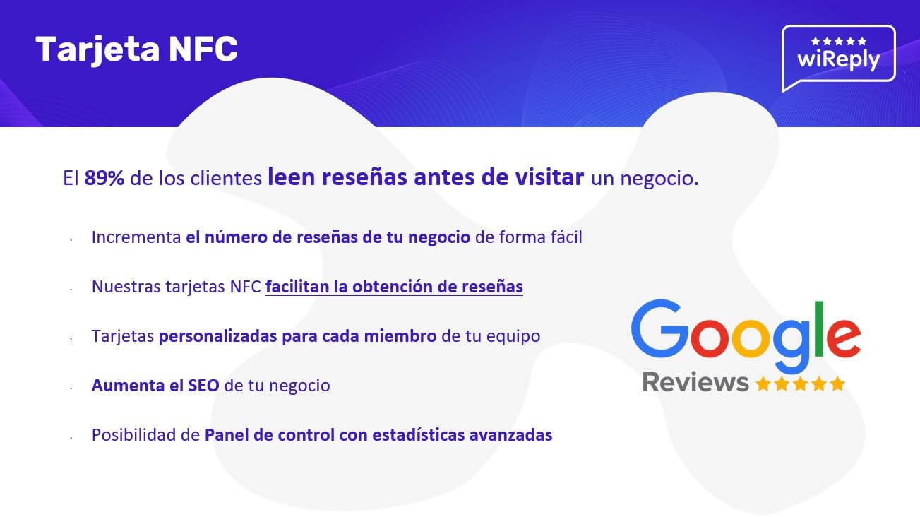 Tarjeta NFC y QR para conseguir Reseñas de Google | Compatible con Android y iPhone | Pack 15 Tarjetas