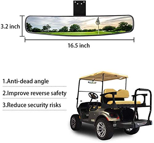 10L0L Panoramic Convex Golf Cart Mirror For Ezgo, Club Car, Yamaha, Golf Cart Rear View Mirror #TOP5