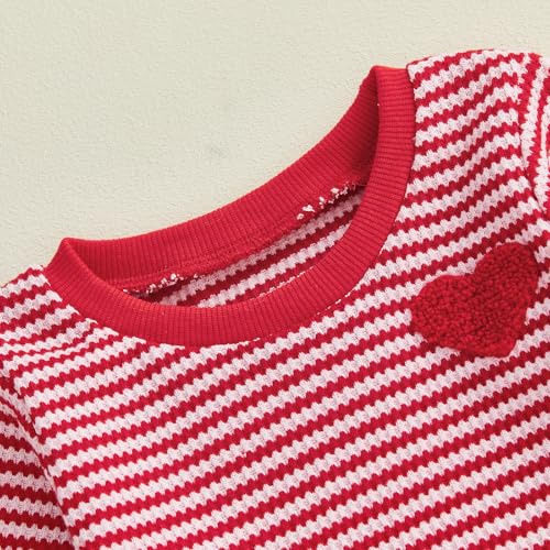 Image of VISGOGO Baby Boy Clothes Toddler Fall Winter Outfit Sweater Toddler Boy Striped Clothes 6 12 18 Months 2 3T 4T Pant Set