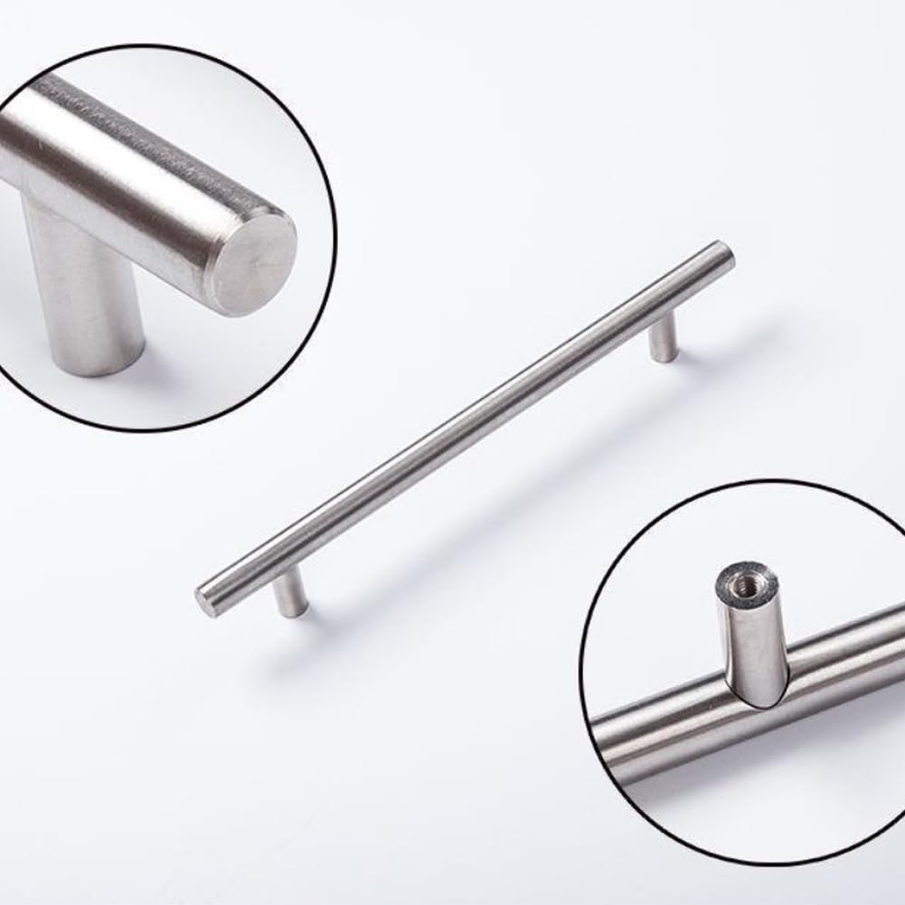 JPND 3 Pack 3in Hole Centers | Cabinet Handles Nickel Drawer Pulls Stainless Steel, Bar Handle Pull with Brushed Nickel Finish | Kitchen Cabinet Hardware/Dresser Drawers