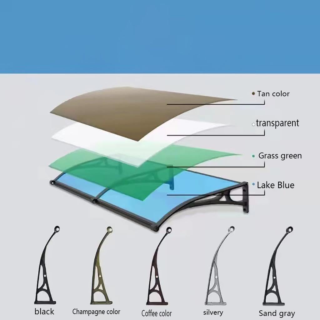 Door Canopy Outdoor Porch Canopy Waterproof/UV Protection Front Door Canopy Suitable for Door Porch Patio Roof Outdoor Easy to Install A-60x80cm/24