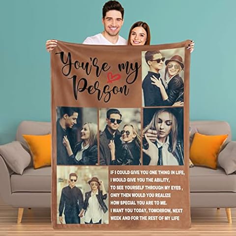 Youltar I Love You Gifts-Personalized Photos Blanket for Girlfriend/Boyfriend Anniversary Custom Gifts for Couples, Valentines Christmas Customized Gifts Cover