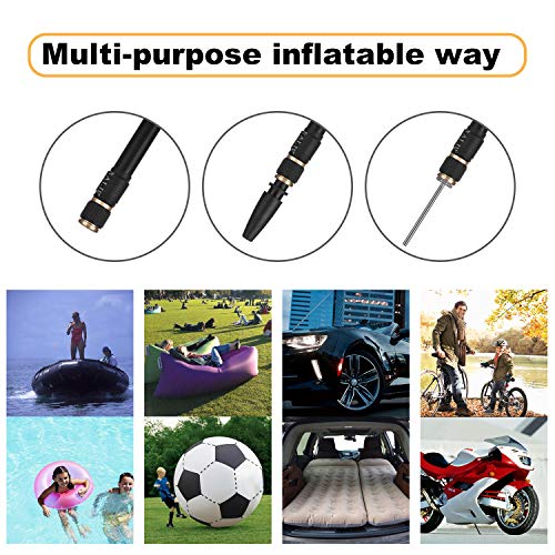 Craftersmark Tire Inflator Air Compressor - 12V Auto Car Tire Pump with Digital Pressure Gauge, 2200mAh Rechargeable Battery, 150PSI with Emergency Light for Cars, Bikes