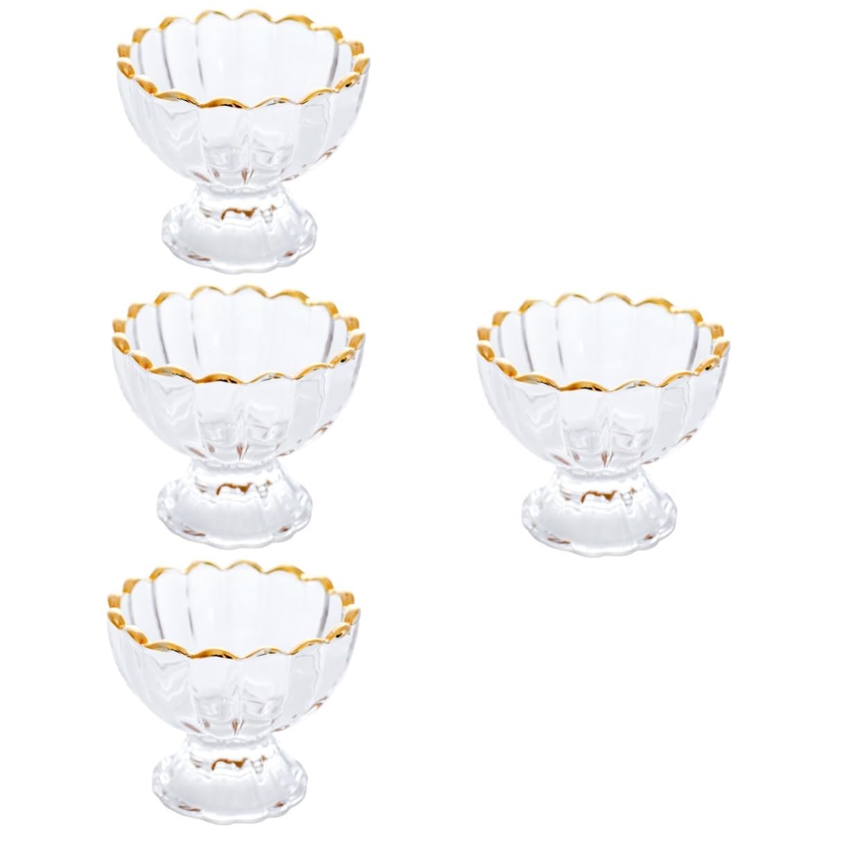 POPETPOP 4piezas Copa De Postre De Vidrio Detalle Vaso De Helado Floral Para Sundaes y Puddings Casa y Restaurantes