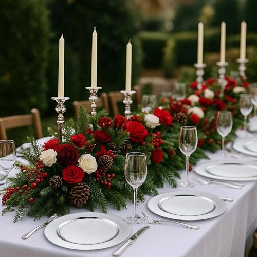 Platos de acero inoxidable para eventos, set de 6, 13" miniatura 2