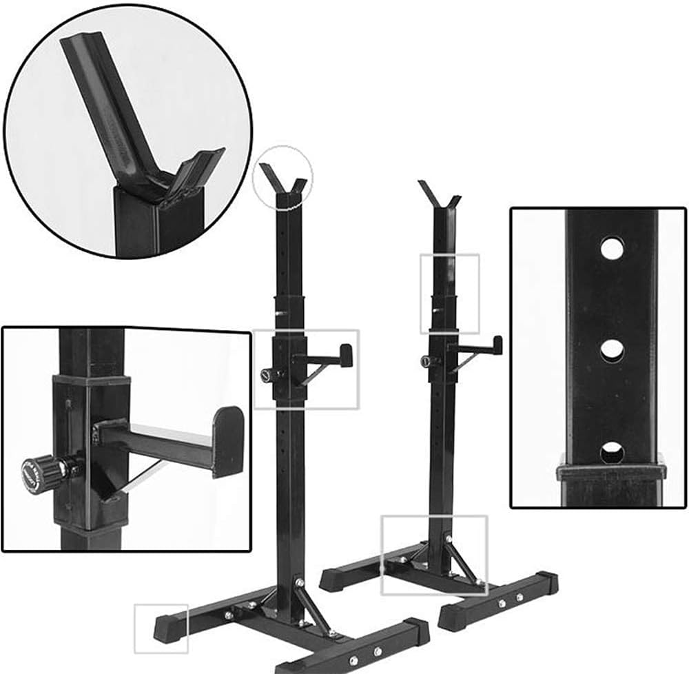 Squat Rack Stand Barbell Free Press Bench Home Gym Adjustable Squat Rack Power Stands Barbell,Capacity Up to 250kg,Bench Press Weight Stand for Indoor Gym Fitne