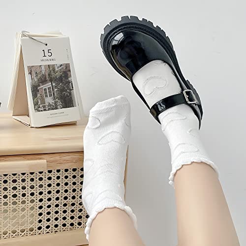 Image of Bellady Frilly Socks for Women Ruffle Socks Ladies Girl Knee High Socks 3 Pairs Set